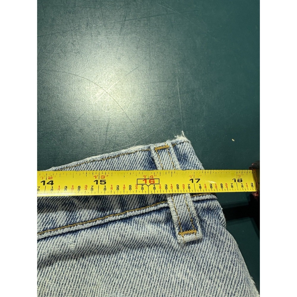 Vtg 90s Levi's 560 Orange Tab Jean Shorts Size 34 Distressed Cut Off Denim USA - Picture 14 of 16